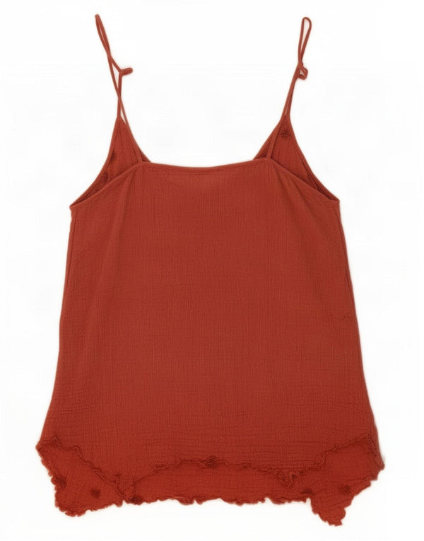 Damski top Zara Trafaluc Crop Asymetryczny top na ramiączkach UK 14, duży, czerwony w kwiaty