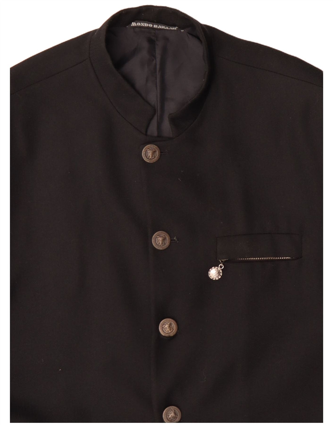 Męska marynarka zapinana na 5 guzików VINTAGE UK 40, duża czarna wiskoza