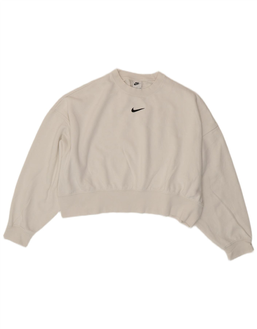 Damska bluza dresowa Nike Oversized Crop UK 14, średnia biała bawełna