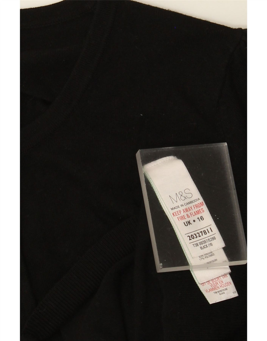 Marks & Spencer Damski sweter kardigan UK 16, duża, czarna wiskoza