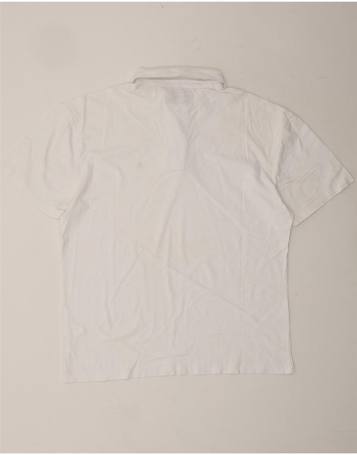 LES COPAINS Mens Polo Shirt XL White Cotton Vintage Les Copains and Second-Hand Les Copains from Messina Hembry 