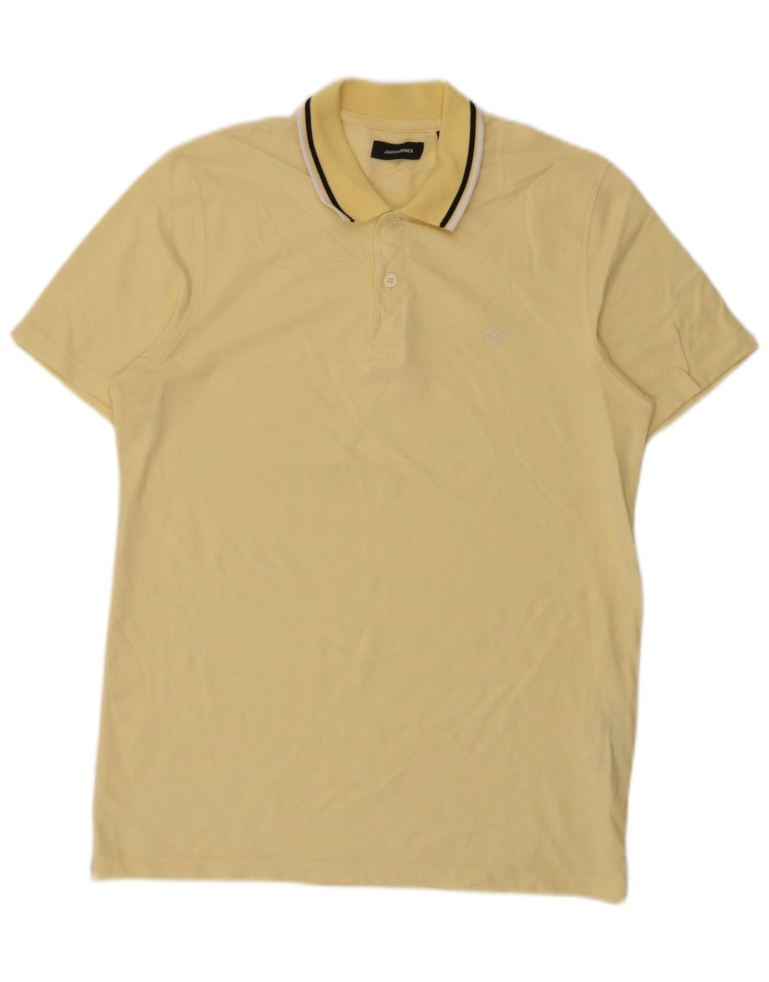 Męska koszulka polo Jack & Jones, średnia żółta bawełna