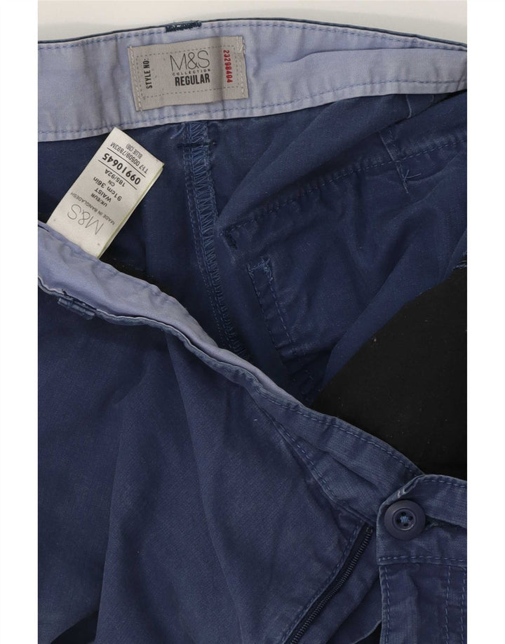 Męskie szorty cargo Marks & Spencer W36, duże, niebieskie, bawełniane