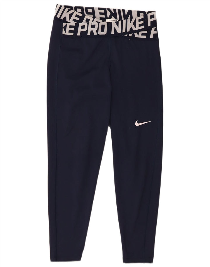 Damskie legginsy Nike Dri Fit Graphic UK 14, średni granatowy poliester