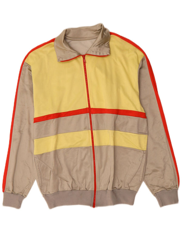 Kurtka męska dresowa w stylu vintage, średnia szarość, blok kolorów