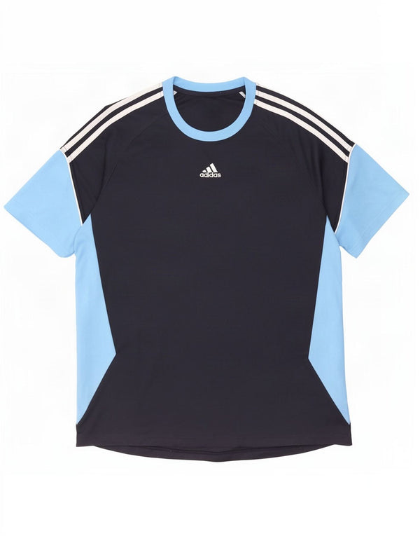 Koszulka męska Adidas Top UK 46/48 XL Granatowy poliester z blokami kolorów