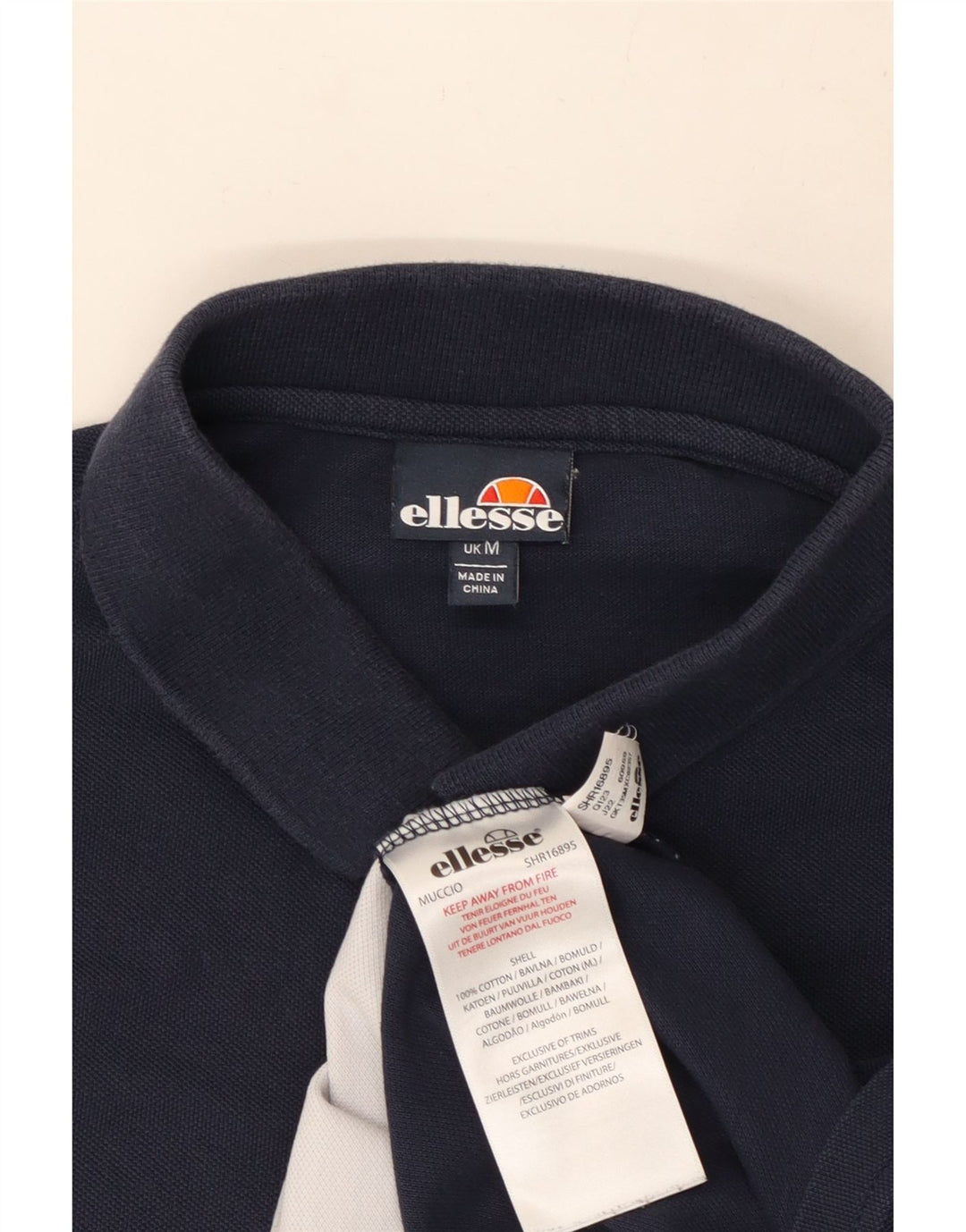Męska koszulka polo Ellesse, średnia, granatowa, bawełniana w bloki kolorów
