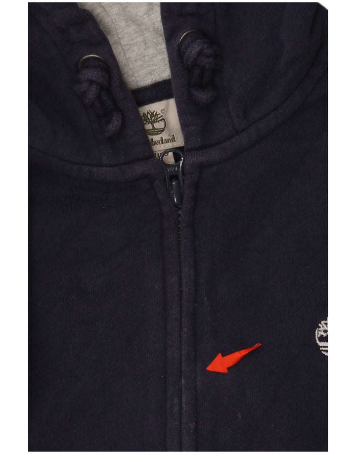 TIMBERLAND Chłopięcy sweter z kapturem i zamkiem, 11-12 lat XS, granatowy, bawełniany