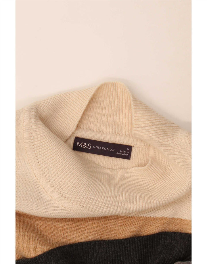 Marks & Spencer Damski sweter z golfem, UK 10, mały, wielokolorowy