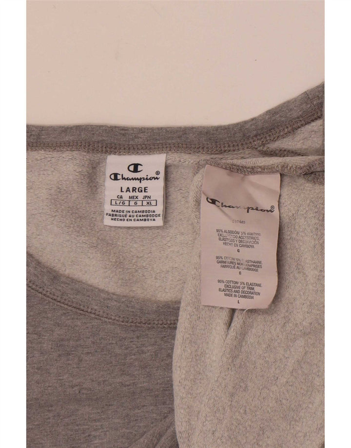 Damska bluza Champion Crop Sweatshirt UK 16, duża, szara bawełna