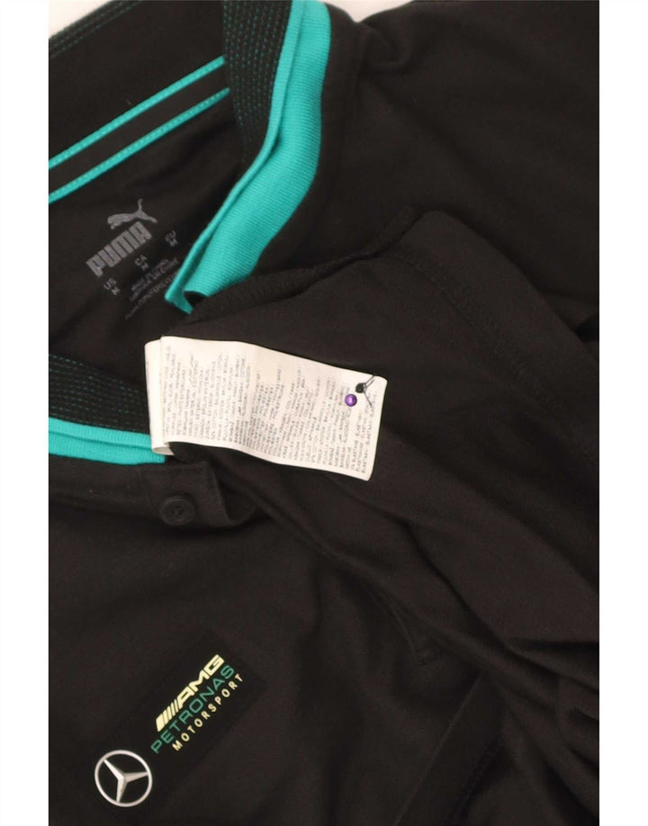 Męska koszulka polo Puma, bawełniana, średnia czarna, z blokami kolorów