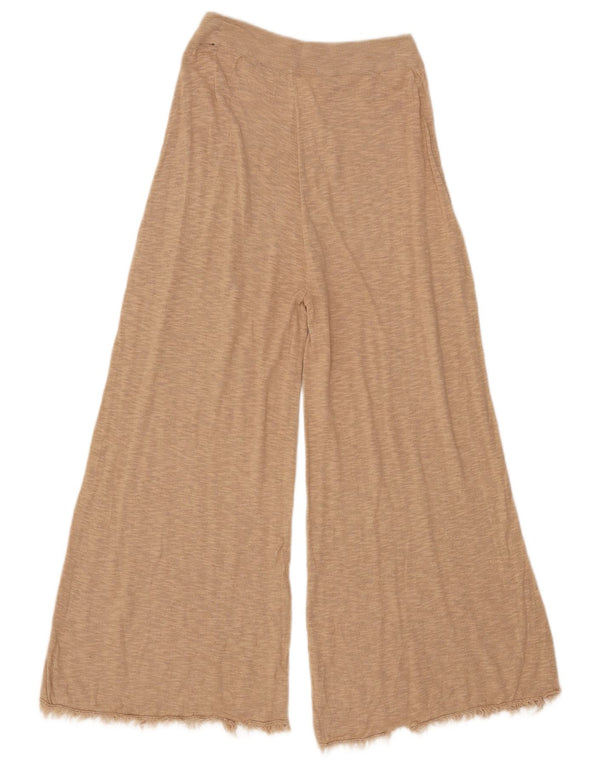 Damskie, dzianinowe spodnie z szerokimi nogawkami Zara UK 12 Medium W28 L23 Beżowe