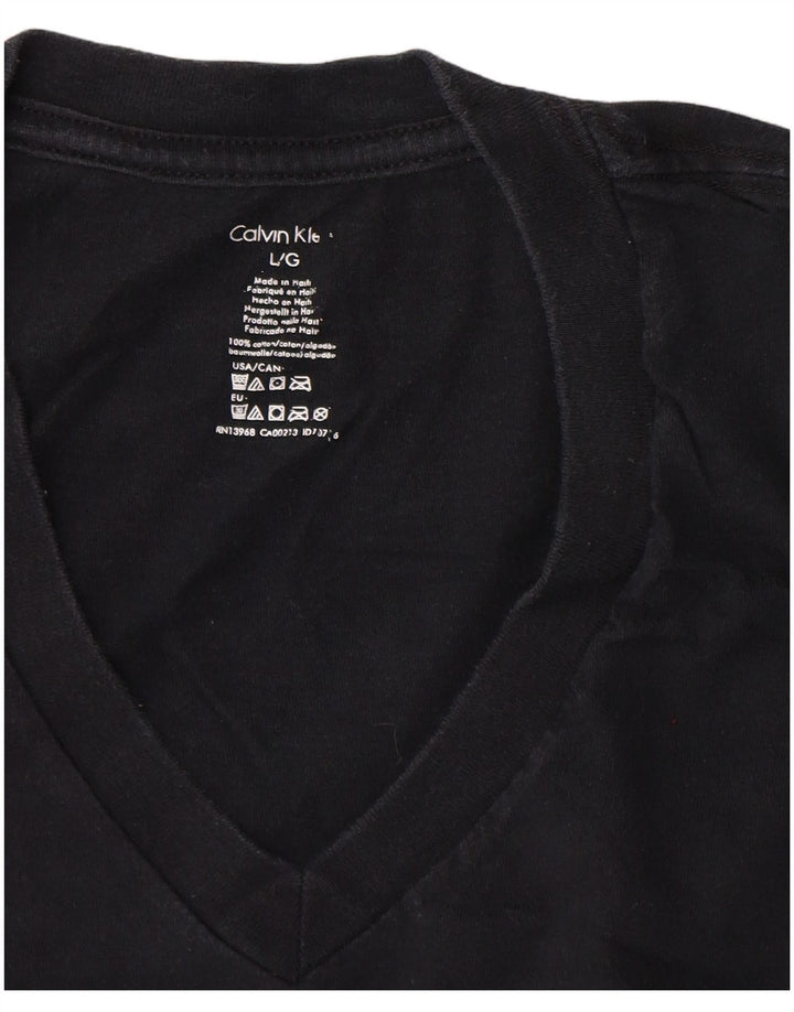 CALVIN KLEIN Męski T-shirt Top Duży Granatowy, Bawełniany
