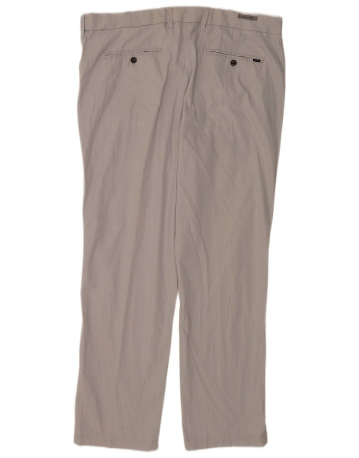 Marks & Spencer Męskie proste spodnie chino W42 L33 Szara bawełna
