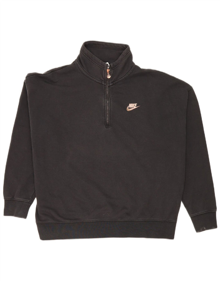 Damska bluza dresowa Nike Oversize z grafiką i zamkiem błyskawicznym UK 14, średnia czarna