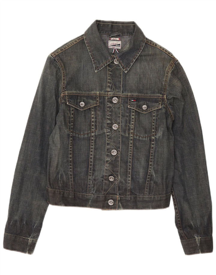 Damska kurtka dżinsowa Tommy Hilfiger Crop UK 12, średnia niebieska bawełna