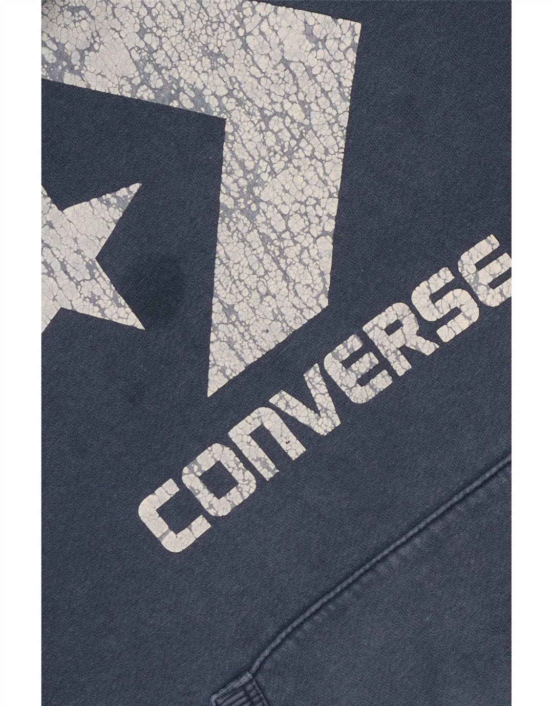 CONVERSE Męski sweter z kapturem i grafiką, mały, niebieski, bawełniany