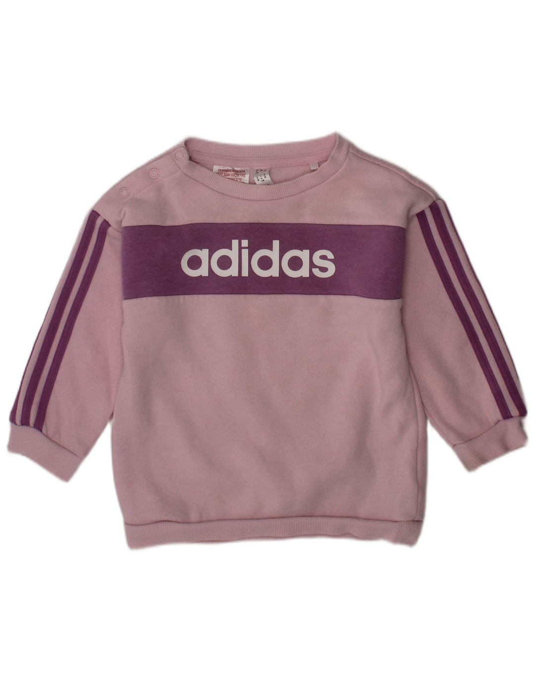 Bluza z grafiką ADIDAS dla dziewczynki 9-12 miesięcy, różowy, z blokami kolorów