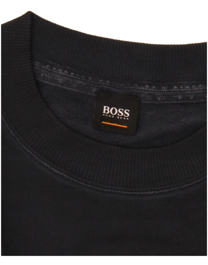 Męska bluza z grafiką Hugo Boss, średnia czarna bawełna