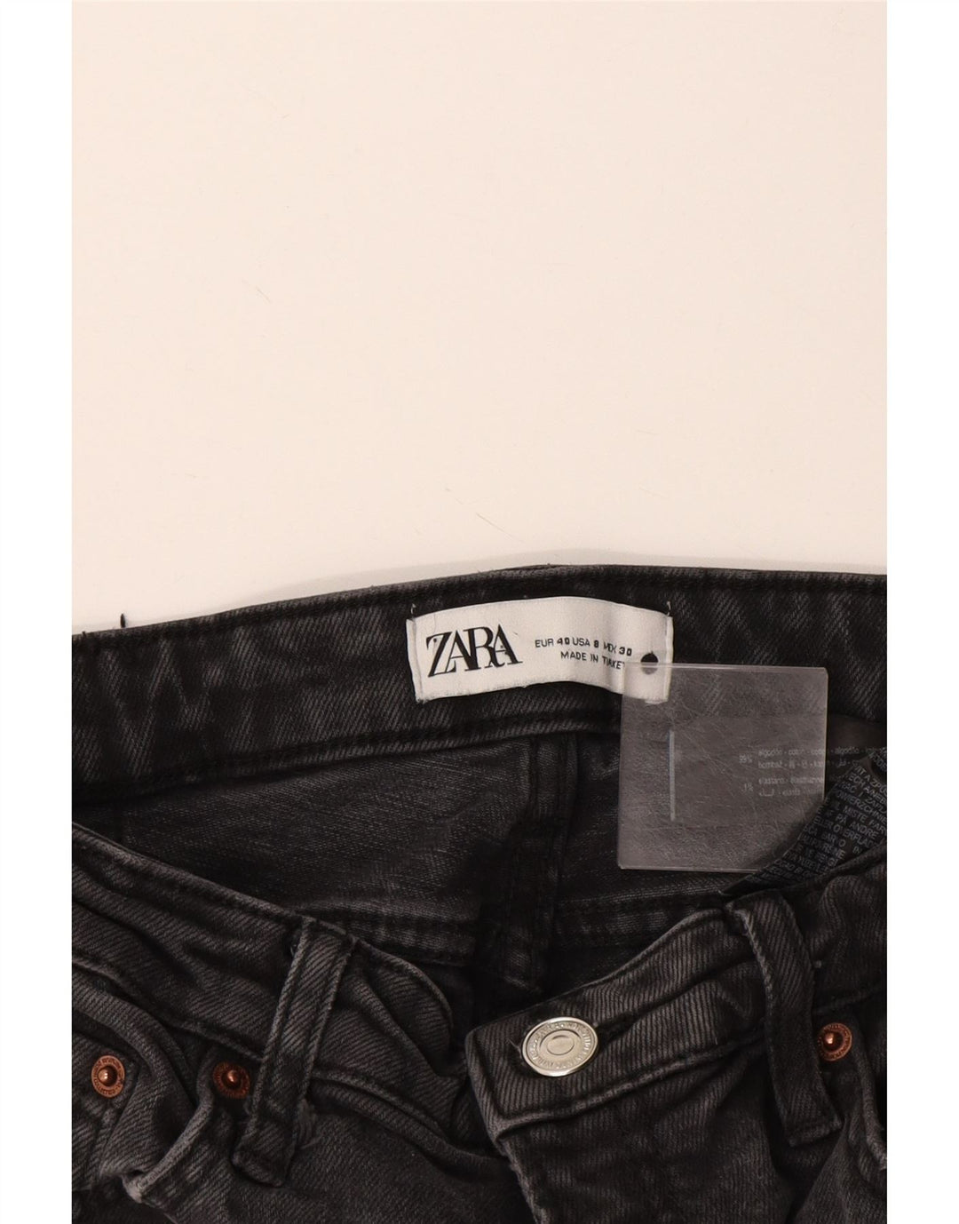 Damskie proste dżinsy Zara EU 40 Medium W30 L26 Szara bawełna