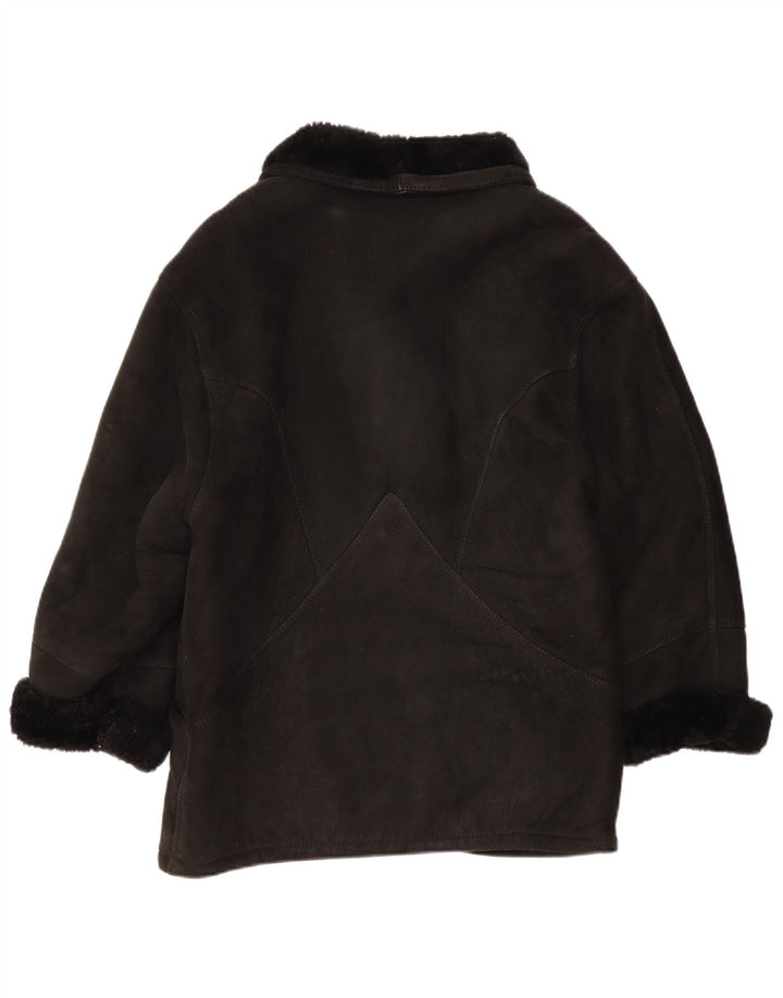 Vintage damska oversize'owa kurtka Shearling IT 44 Medium Black Shearling