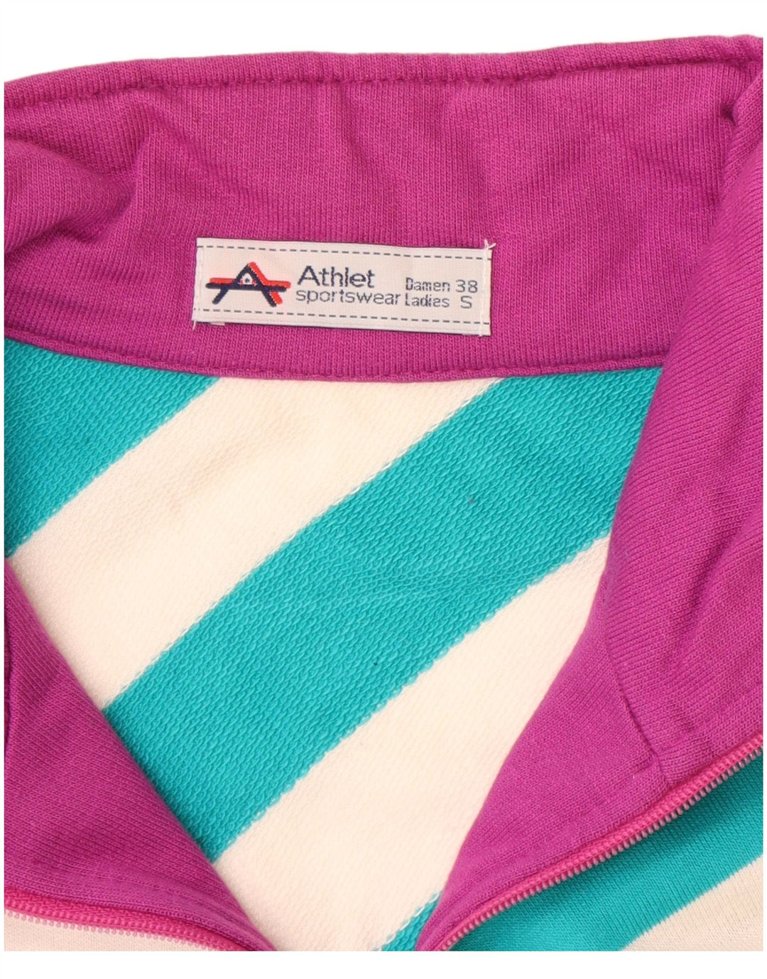 Damska bluza z grafiką w stylu vintage, UK 12, średni niebieski, blok kolorów