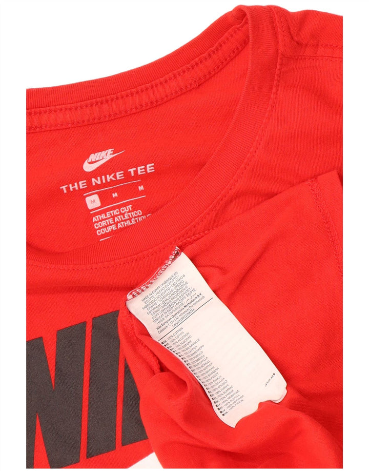 Męski T-shirt Nike o sportowym kroju z grafiką, bawełniany, średni czerwony