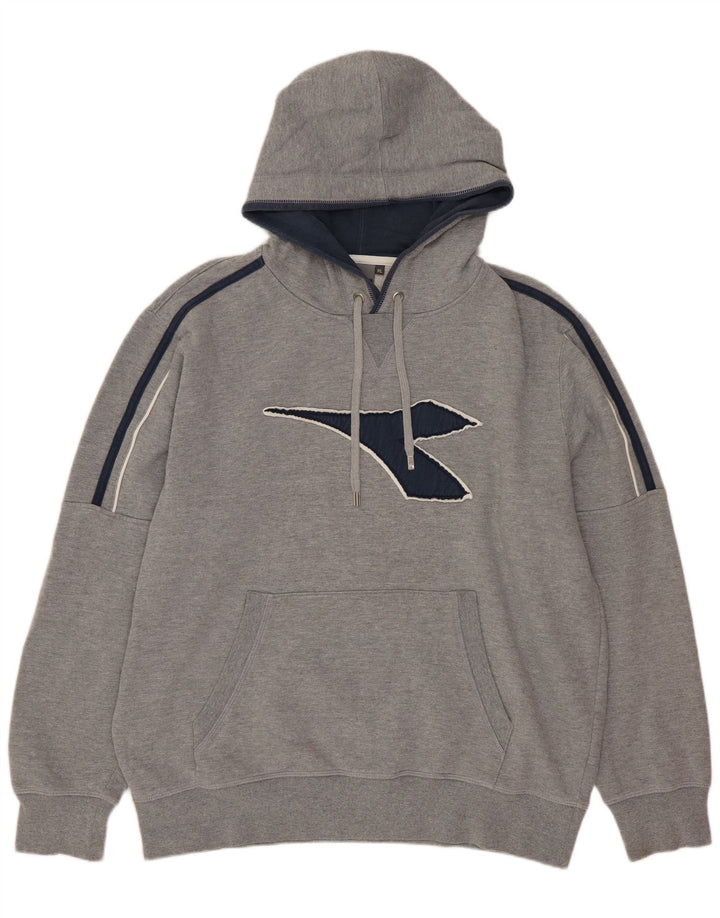 Męski sweter z kapturem Diadora XL, szary, bawełniany