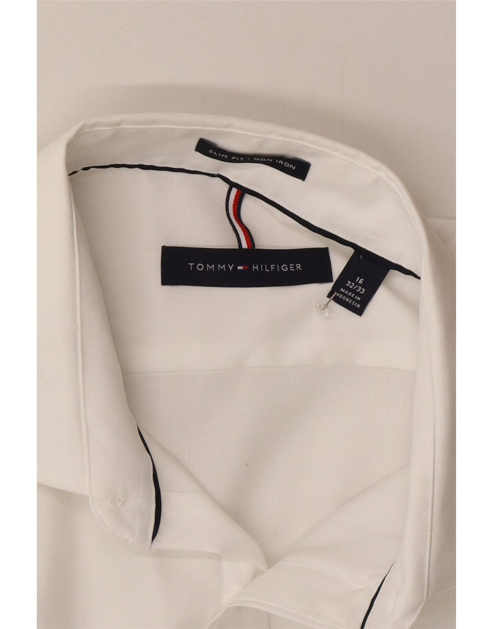 Koszula męska Tommy Hilfiger o dopasowanym kroju, rozmiar 16, duża, biała