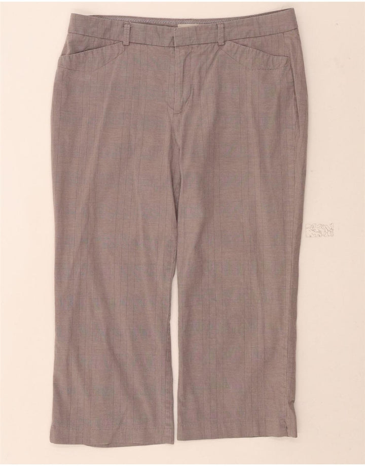 DOCKERS Womens Straight Capri Trousers US 12 Large W34 L22 Grey Check Vintage Dockers and Second-Hand Dockers from Messina Hembry 