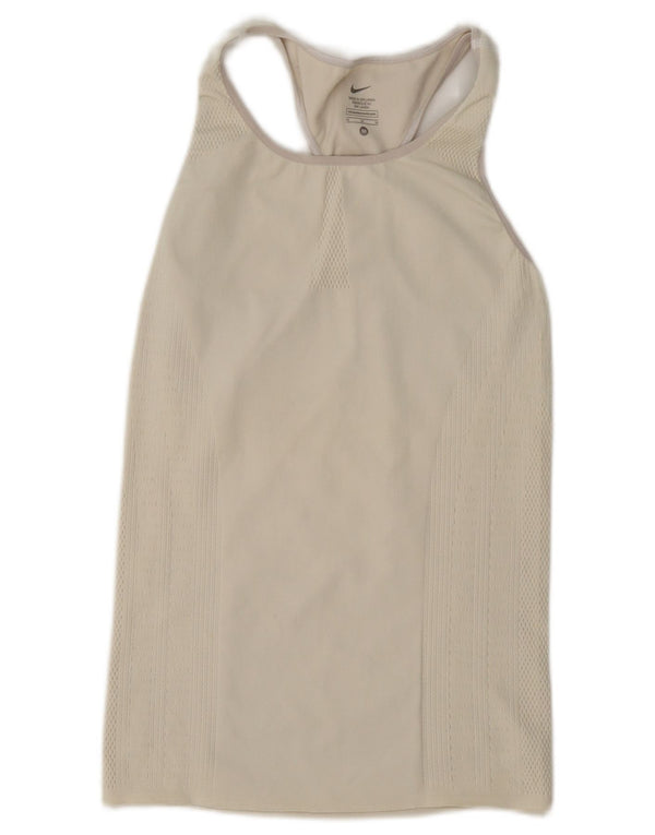 Nike Womens Vest Top UK 12 Medium Off White