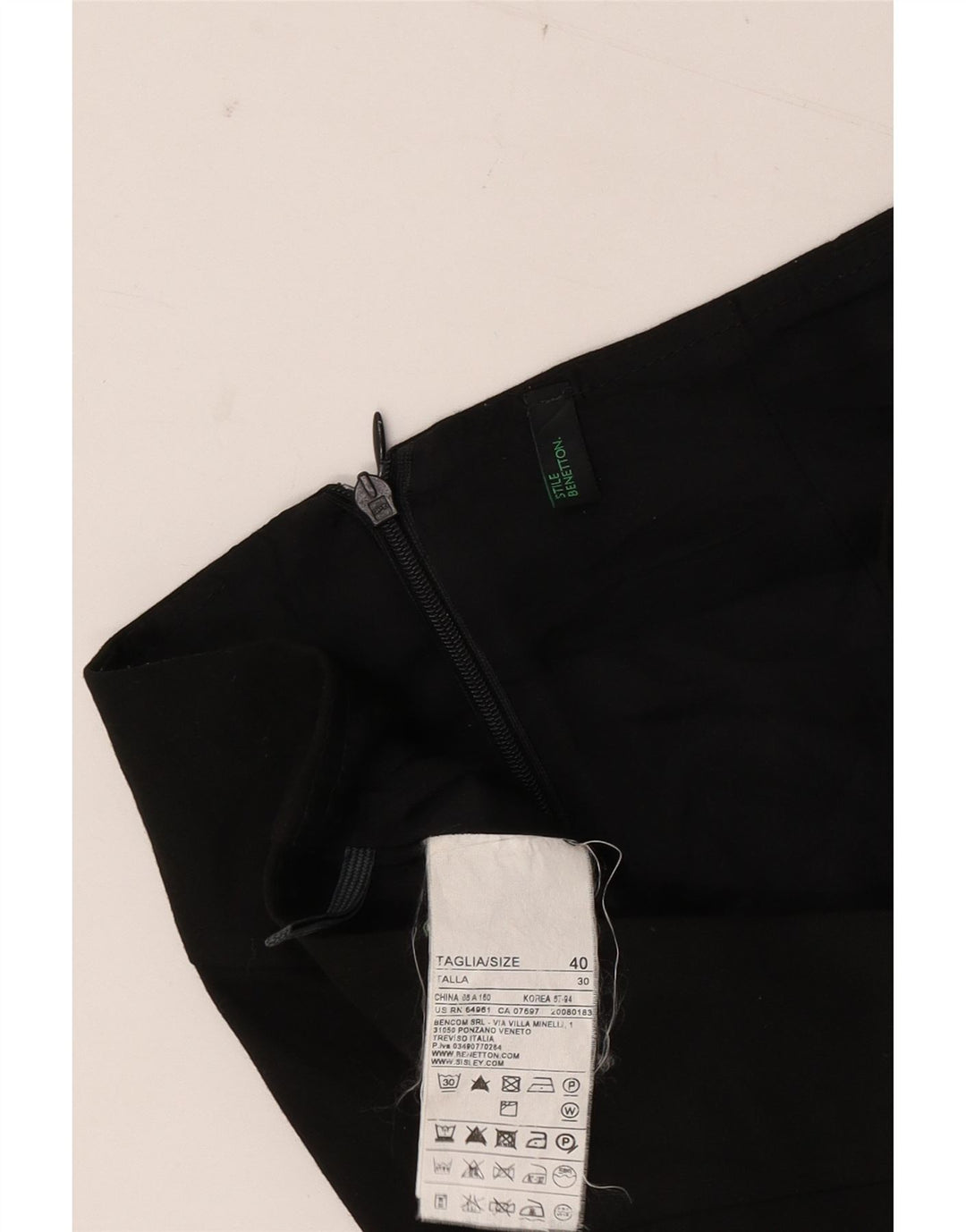 Damska spódnica ołówkowa Benetton IT 40 Small W30 Czarny poliester