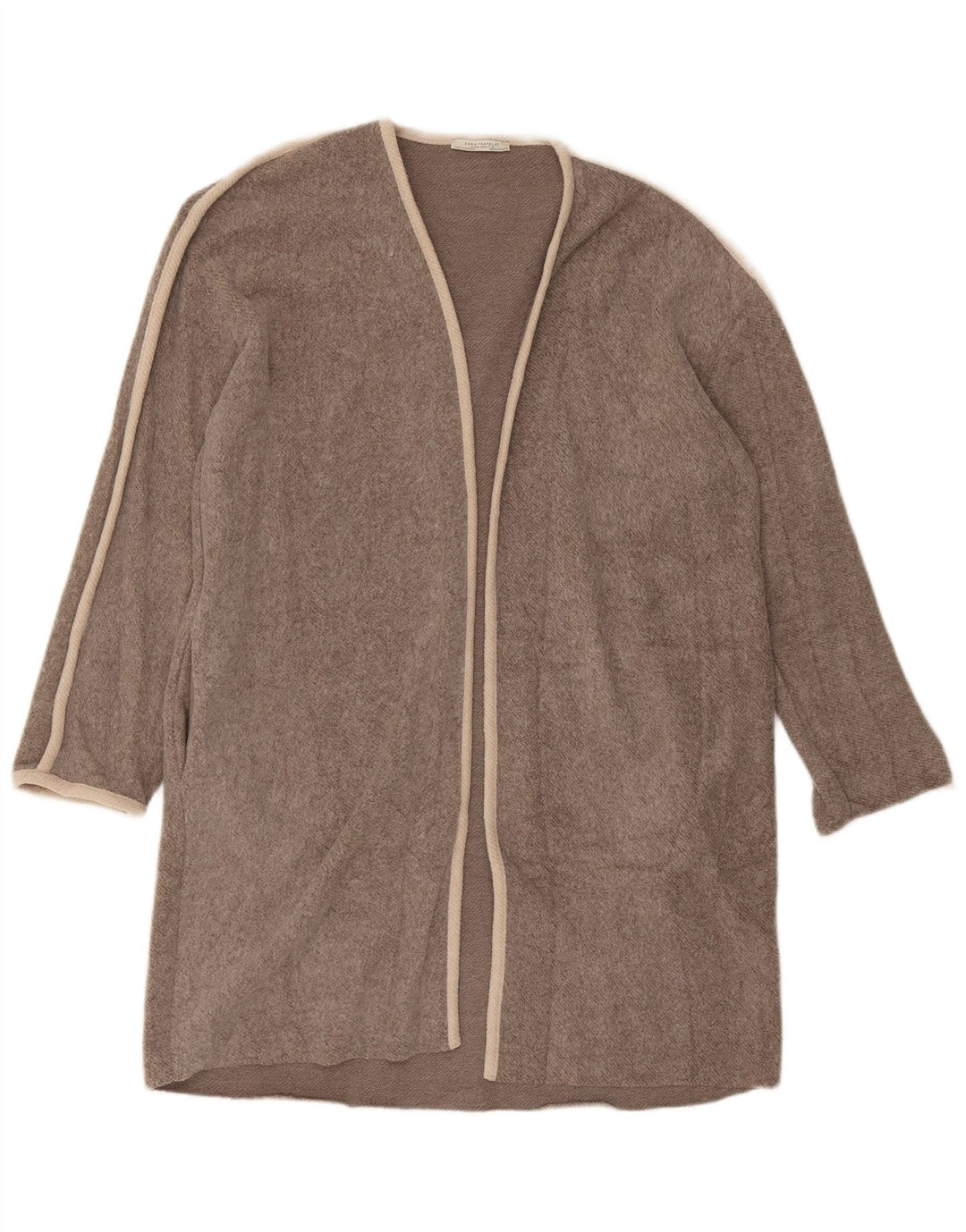 Damski sweter oversize z długimi rękawami i otwartym kardiganem Zara UK 10 Small Brown