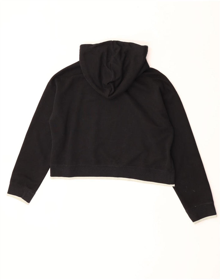 Damska bluza z kapturem Adidas Crop Oversized UK 10 Mały czarny poliester