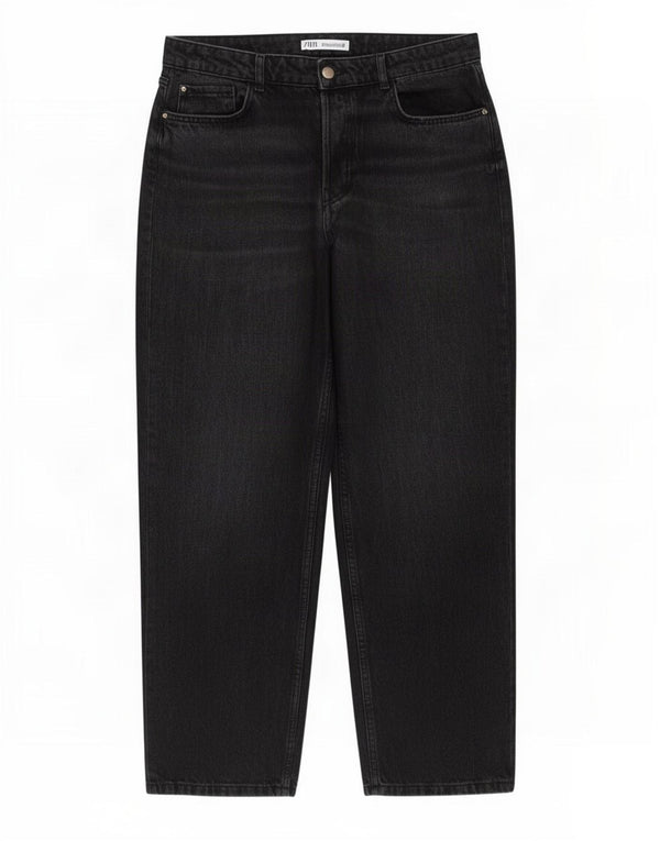 Damskie jeansy z wysokim stanem Zara EU 38 Small W28 L28 Szare