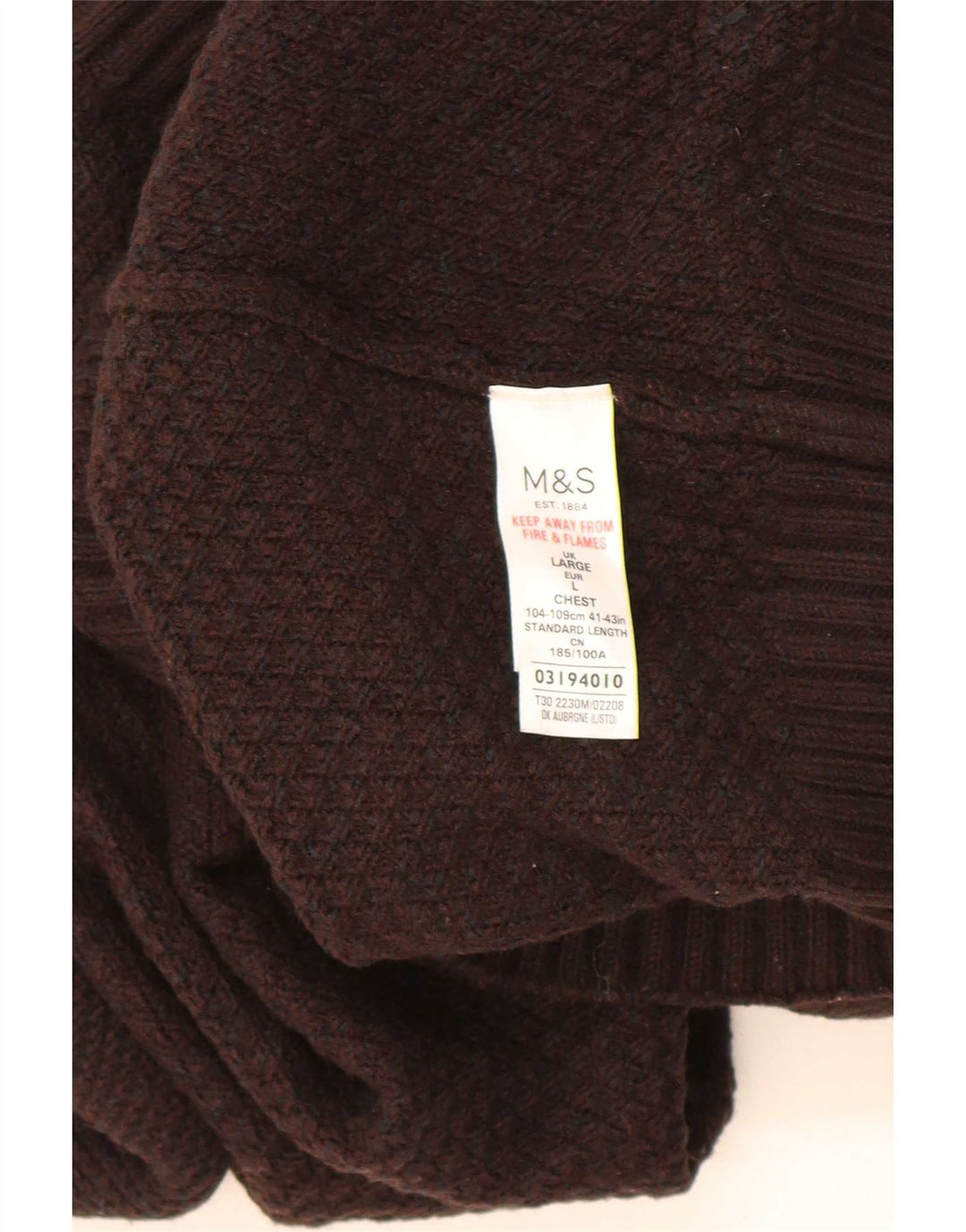 Marks & Spencer Męski sweter rozpinany, duży, brązowy, akrylowy