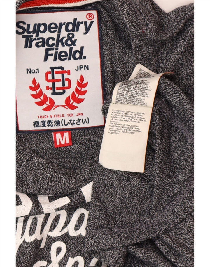 Męski T-shirt SUPERDRY z grafiką, średnioszary, bawełniany w cętki