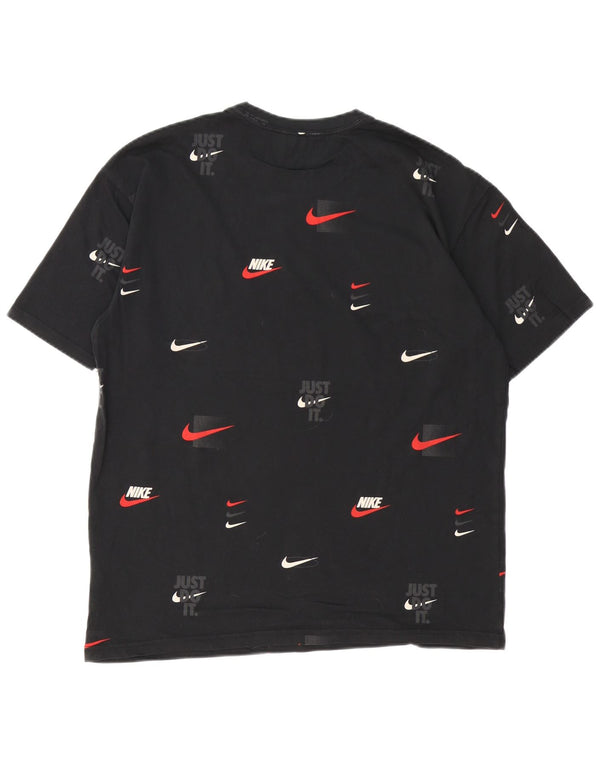Męska koszulka Nike o luźnym kroju z grafiką, średnia czarna bawełniana