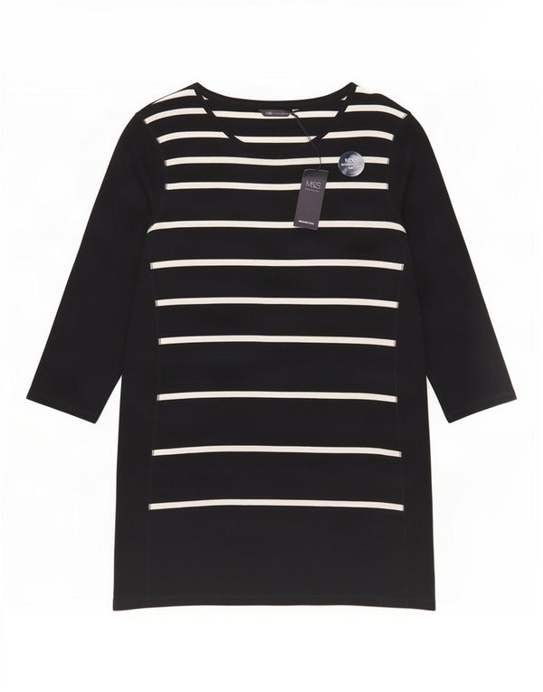Marks & Spencer Damska sukienka sweterkowa z rękawem 3/4 UK 18 XL w czarne paski