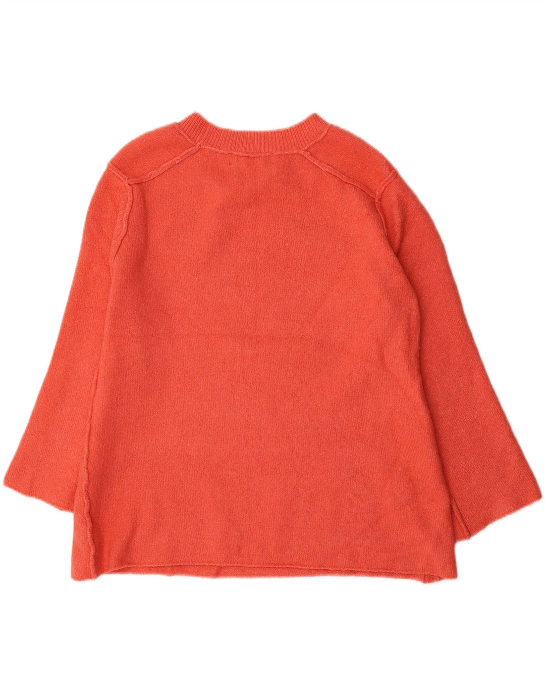 Damski sweter oversize z dekoltem w łódkę Zara UK 10, mały pomarańczowy poliester