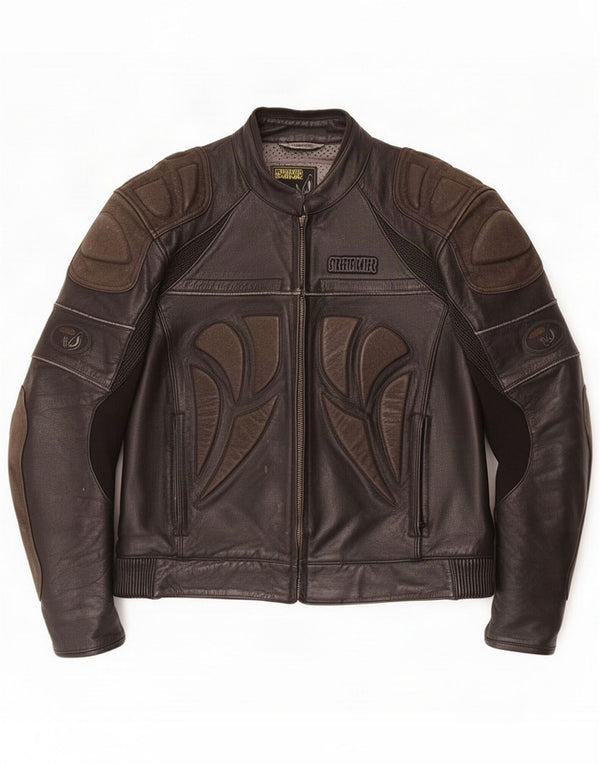 Streetfighter Męska skórzana kurtka racer IT 48 4XL Czarna
