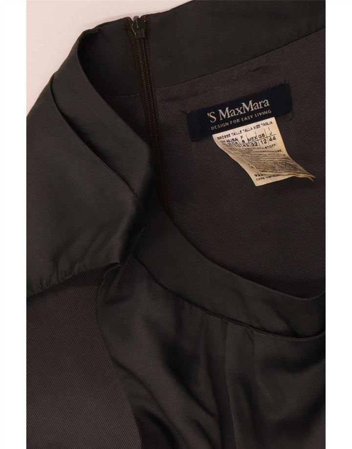 Max Mara Damska sukienka typu shift bez rękawów UK 12 Średni szary Kolorblok