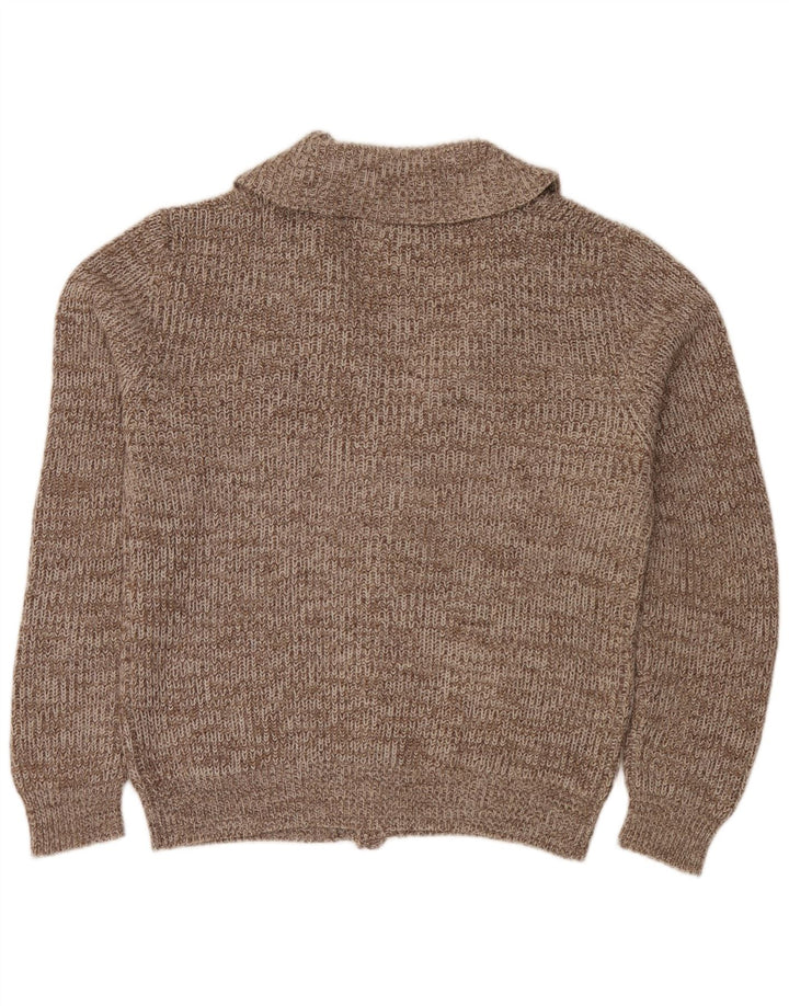Męski sweter rozpinany Belmonte 2XL, brązowy, nakrapiany akryl
