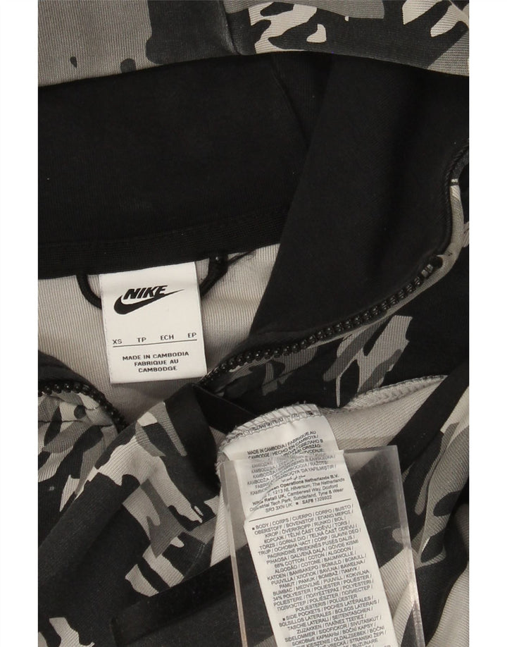 Męski sweter z kapturem i zamkiem Nike XS, szara bawełna w kamuflażu