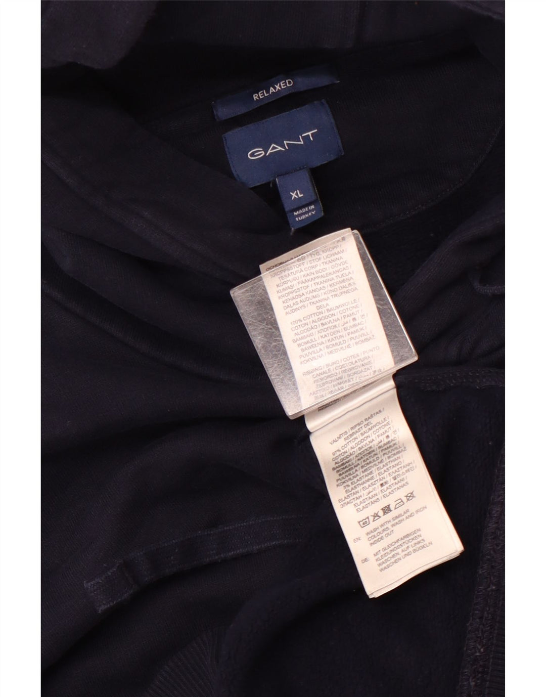 Męski sweter z kapturem GANT o swobodnym kroju XL, granatowy, bawełniany