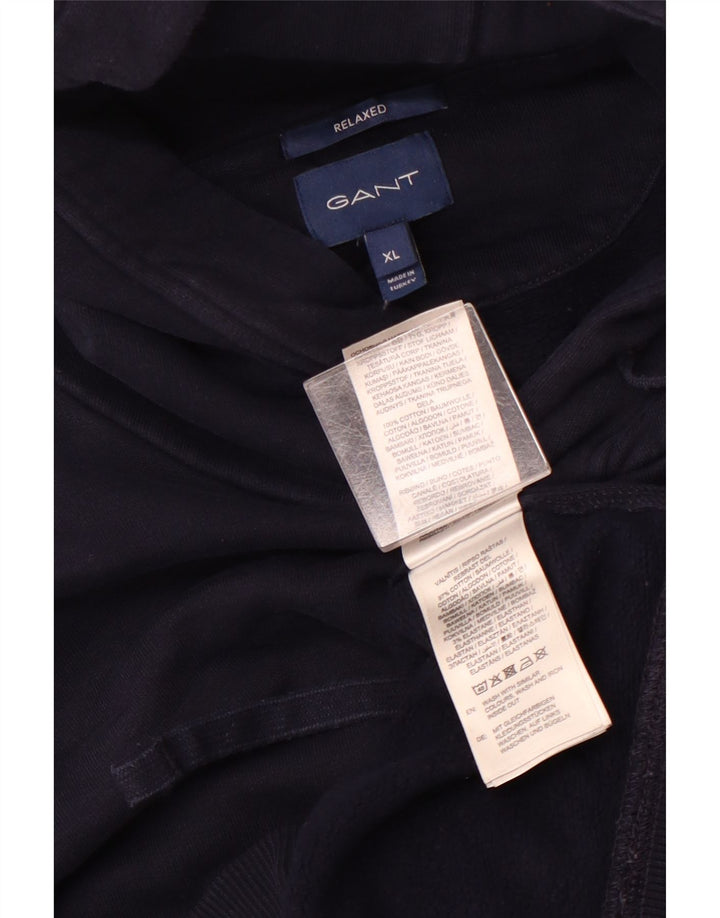 Męski sweter z kapturem GANT o swobodnym kroju XL, granatowy, bawełniany