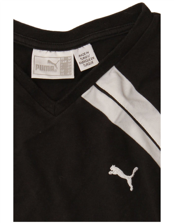 PUMA Womens Crop Top Long Sleeve UK 12 Medium Black