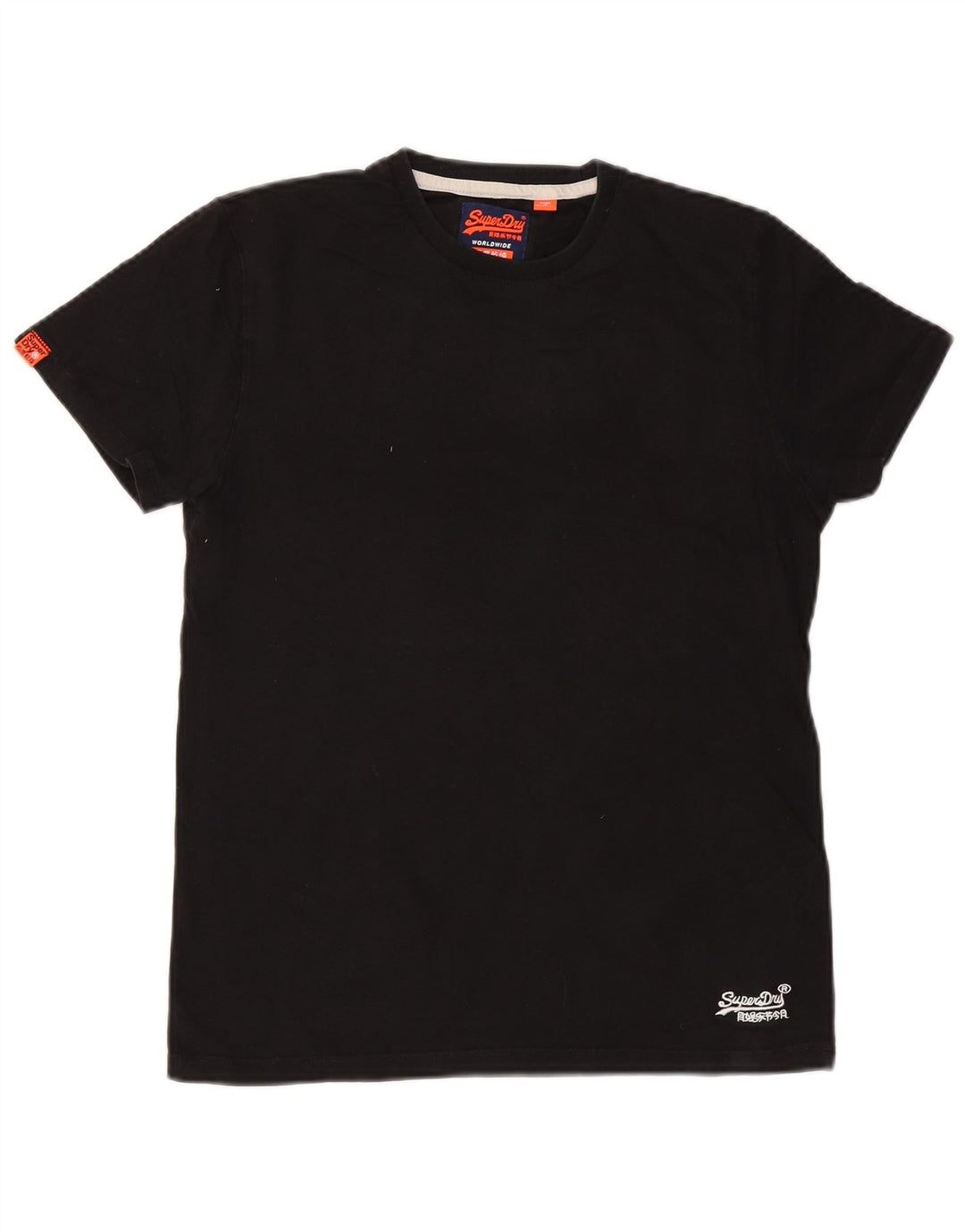 SUPERDRY Męski T-shirt Top Średni Czarny Bawełniany