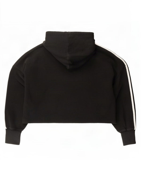 Damska bluza z kapturem Adidas Crop Oversized, UK 8, mała, czarna bawełna