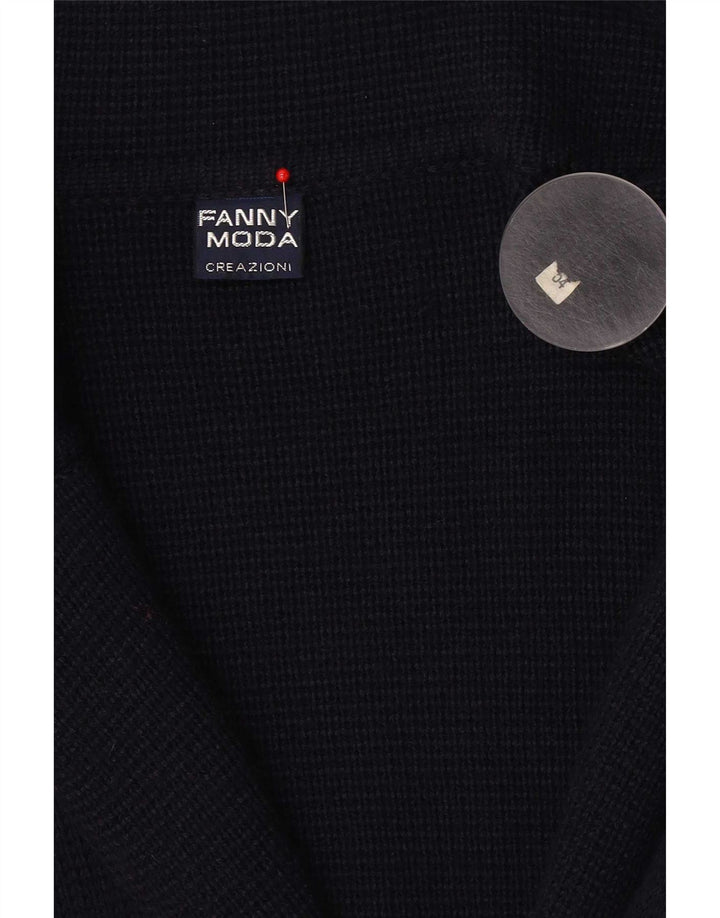 Damski sweter rozpinany Fanny Moda z podwójnymi piersiami IT 54 3XL granatowy